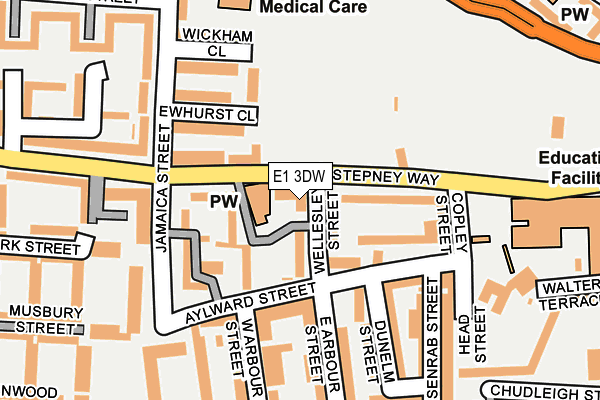 E1 3DW map - OS OpenMap – Local (Ordnance Survey)