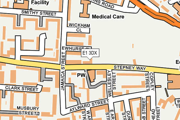 E1 3DX map - OS OpenMap – Local (Ordnance Survey)