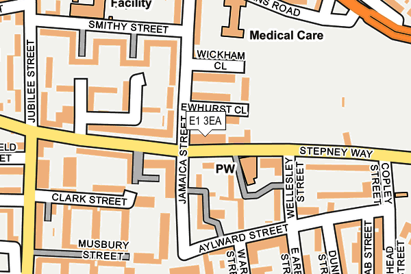 E1 3EA map - OS OpenMap – Local (Ordnance Survey)