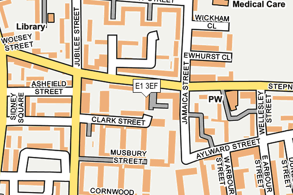 E1 3EF map - OS OpenMap – Local (Ordnance Survey)