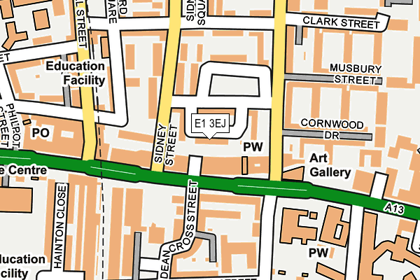 E1 3EJ map - OS OpenMap – Local (Ordnance Survey)