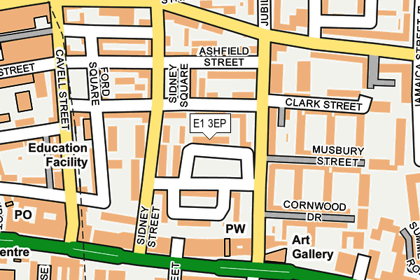 E1 3EP map - OS OpenMap – Local (Ordnance Survey)