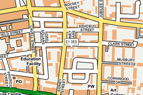 E1 3ES map - OS OpenMap – Local (Ordnance Survey)