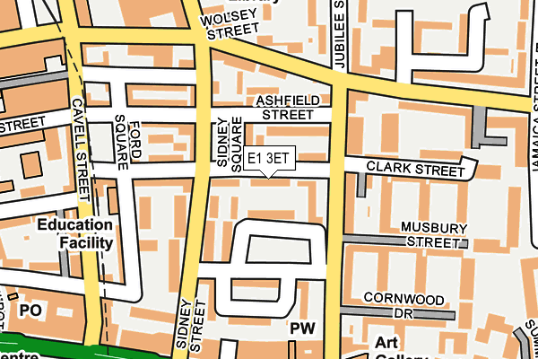 E1 3ET map - OS OpenMap – Local (Ordnance Survey)