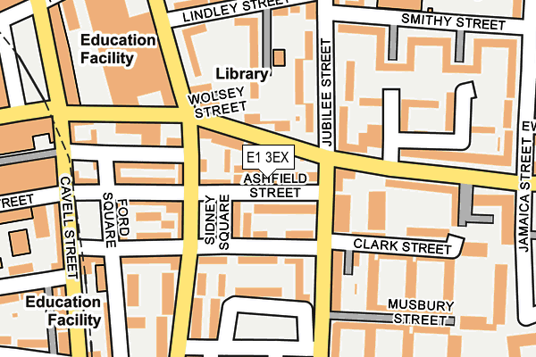 E1 3EX map - OS OpenMap – Local (Ordnance Survey)