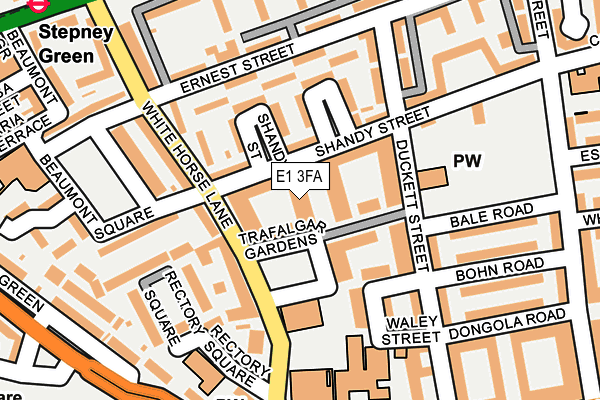 E1 3FA map - OS OpenMap – Local (Ordnance Survey)