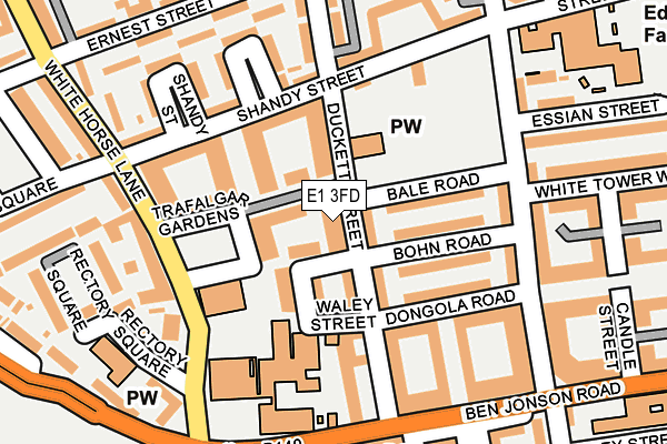 E1 3FD map - OS OpenMap – Local (Ordnance Survey)