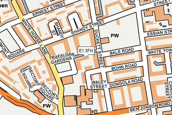 E1 3FH map - OS OpenMap – Local (Ordnance Survey)