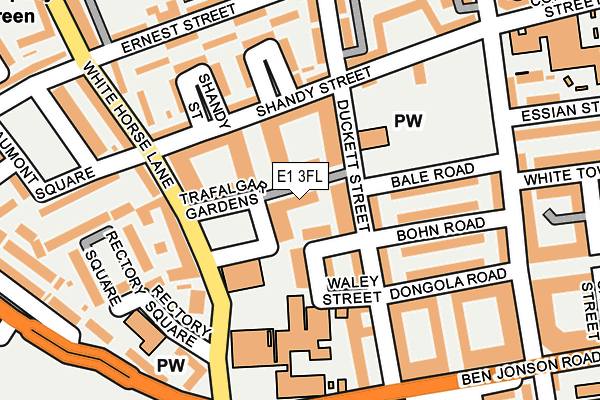 E1 3FL map - OS OpenMap – Local (Ordnance Survey)