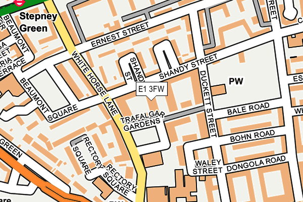 E1 3FW map - OS OpenMap – Local (Ordnance Survey)