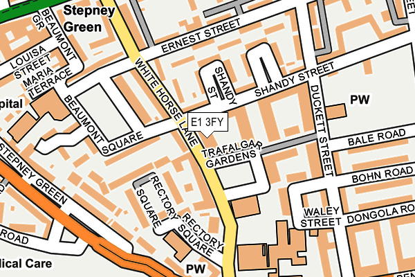 E1 3FY map - OS OpenMap – Local (Ordnance Survey)