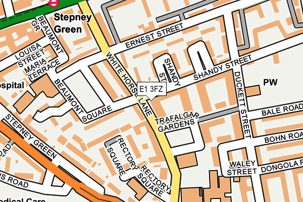 E1 3FZ map - OS OpenMap – Local (Ordnance Survey)