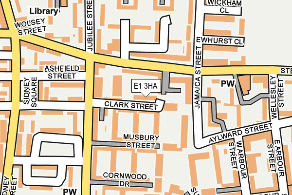 E1 3HA map - OS OpenMap – Local (Ordnance Survey)