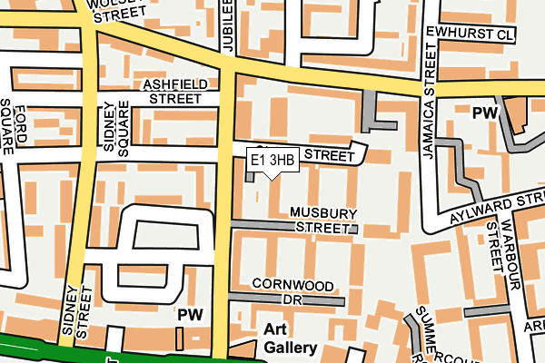 E1 3HB map - OS OpenMap – Local (Ordnance Survey)