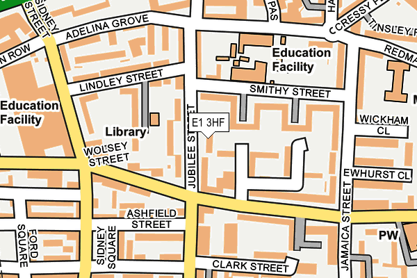 E1 3HF map - OS OpenMap – Local (Ordnance Survey)