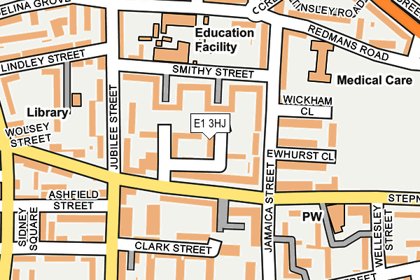 E1 3HJ map - OS OpenMap – Local (Ordnance Survey)