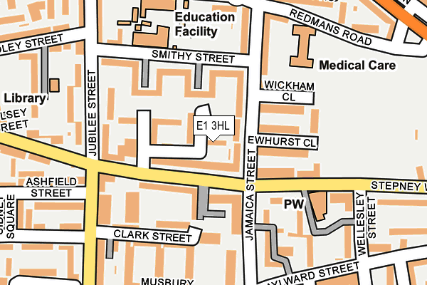 E1 3HL map - OS OpenMap – Local (Ordnance Survey)