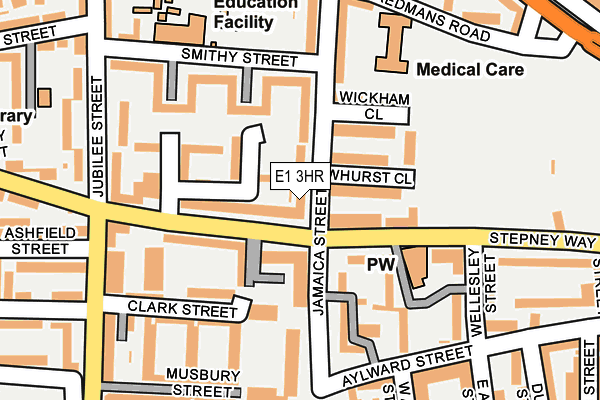 E1 3HR map - OS OpenMap – Local (Ordnance Survey)