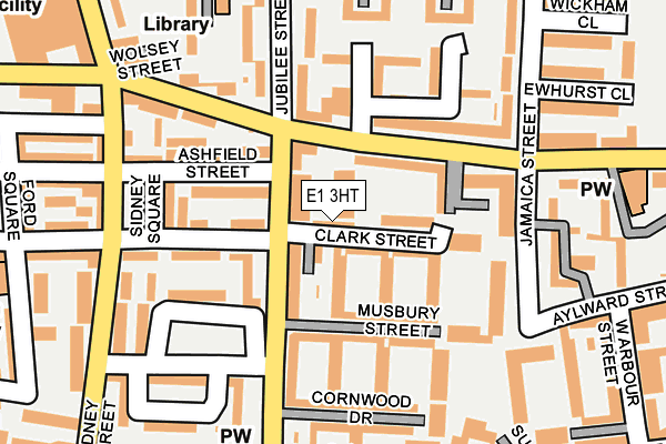 E1 3HT map - OS OpenMap – Local (Ordnance Survey)