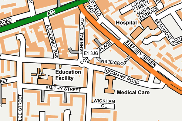 E1 3JG map - OS OpenMap – Local (Ordnance Survey)