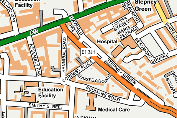 E1 3JH map - OS OpenMap – Local (Ordnance Survey)