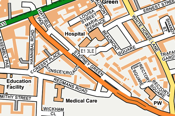 E1 3LE map - OS OpenMap – Local (Ordnance Survey)