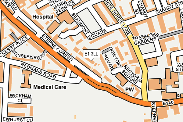 E1 3LL map - OS OpenMap – Local (Ordnance Survey)