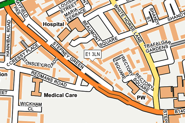 E1 3LN map - OS OpenMap – Local (Ordnance Survey)