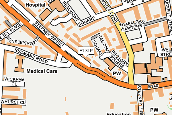 E1 3LP map - OS OpenMap – Local (Ordnance Survey)