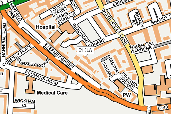 E1 3LW map - OS OpenMap – Local (Ordnance Survey)