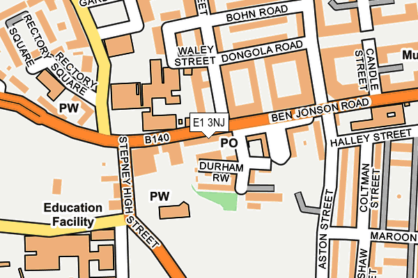 E1 3NJ map - OS OpenMap – Local (Ordnance Survey)