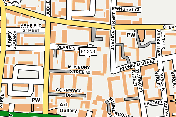 E1 3NS map - OS OpenMap – Local (Ordnance Survey)