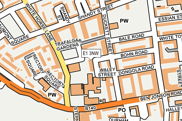 E1 3NW map - OS OpenMap – Local (Ordnance Survey)