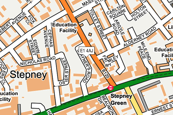 E1 4AJ map - OS OpenMap – Local (Ordnance Survey)