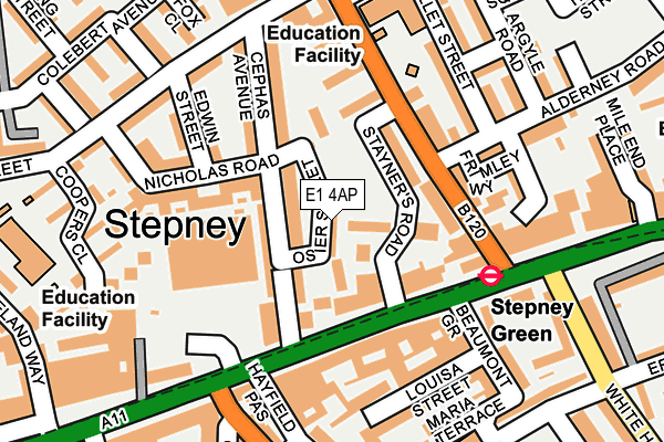 E1 4AP map - OS OpenMap – Local (Ordnance Survey)