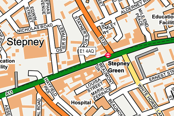 E1 4AQ map - OS OpenMap – Local (Ordnance Survey)