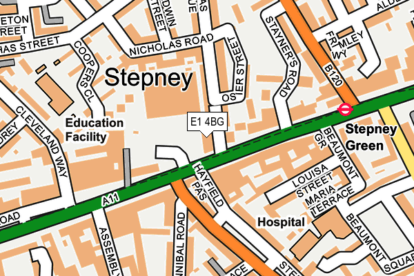 E1 4BG map - OS OpenMap – Local (Ordnance Survey)