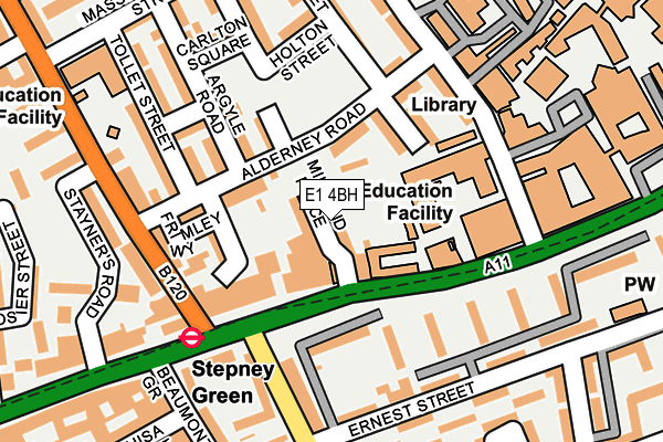 E1 4BH map - OS OpenMap – Local (Ordnance Survey)