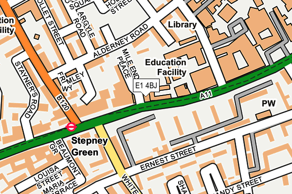 E1 4BJ map - OS OpenMap – Local (Ordnance Survey)