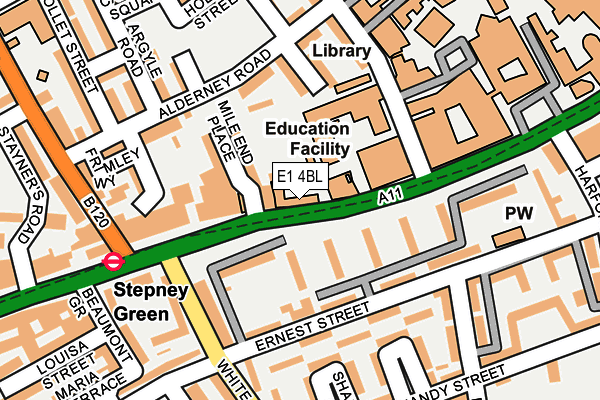 E1 4BL map - OS OpenMap – Local (Ordnance Survey)