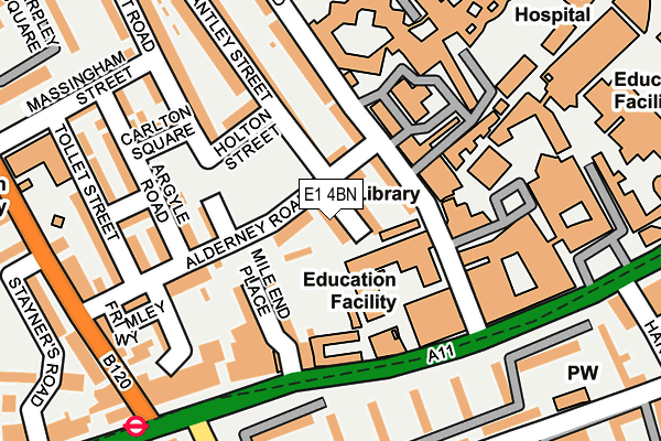 E1 4BN map - OS OpenMap – Local (Ordnance Survey)