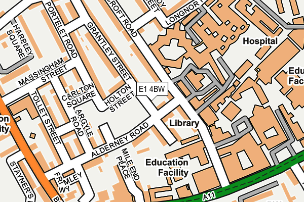 E1 4BW map - OS OpenMap – Local (Ordnance Survey)