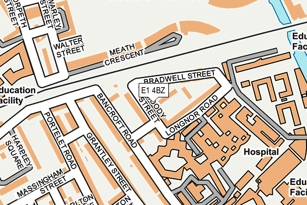 E1 4BZ map - OS OpenMap – Local (Ordnance Survey)