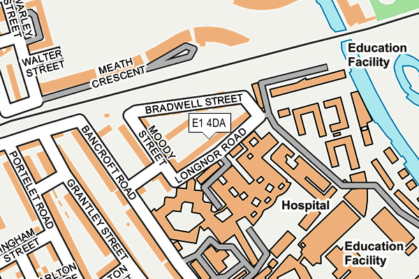 E1 4DA map - OS OpenMap – Local (Ordnance Survey)