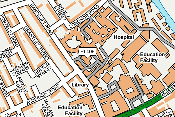 E1 4DF map - OS OpenMap – Local (Ordnance Survey)