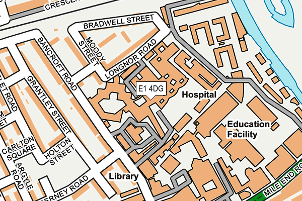 E1 4DG map - OS OpenMap – Local (Ordnance Survey)