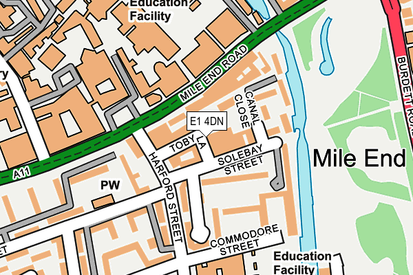 E1 4DN map - OS OpenMap – Local (Ordnance Survey)