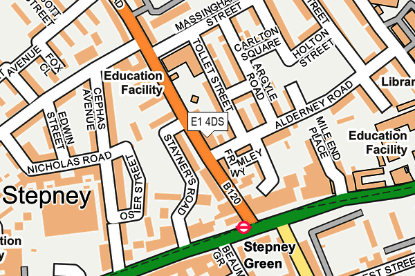 E1 4DS map - OS OpenMap – Local (Ordnance Survey)