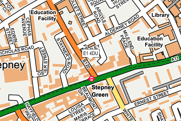 E1 4DU map - OS OpenMap – Local (Ordnance Survey)