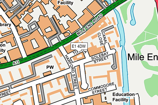 E1 4DW map - OS OpenMap – Local (Ordnance Survey)